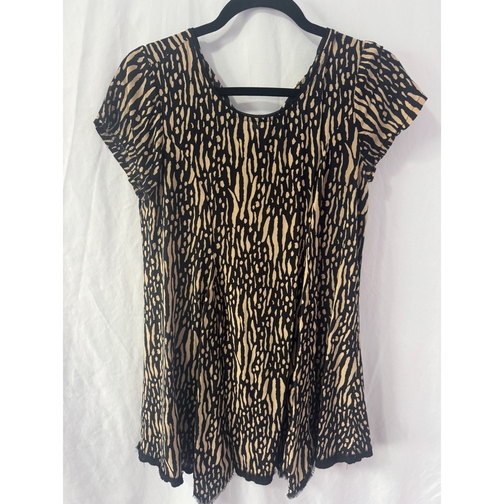 silence + noise UO Mini Dress Womens S Black Tan Animal Print Y2K Indie Sleaze